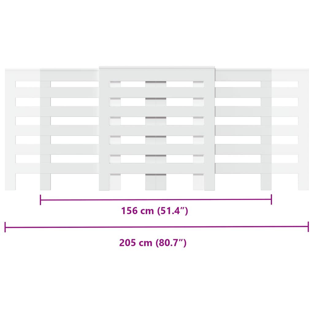 vidaXL Κάλυμμα Καλοριφέρ Λευκό 205x21,5x83,5εκ. από Επεξεργασμένο Ξύλο