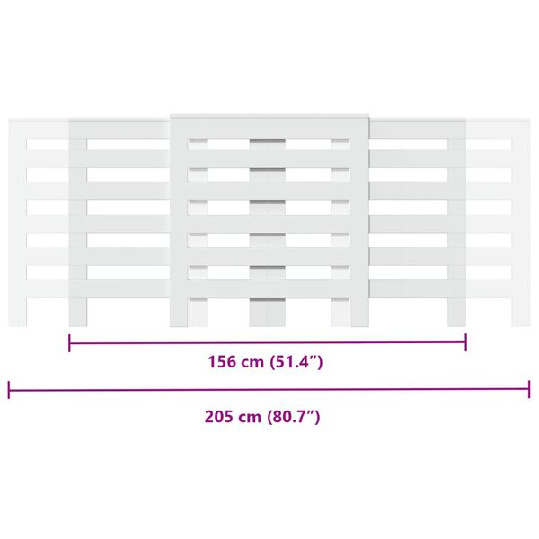 vidaXL Κάλυμμα Καλοριφέρ Λευκό 205x21,5x83,5εκ. από Επεξεργασμένο Ξύλο