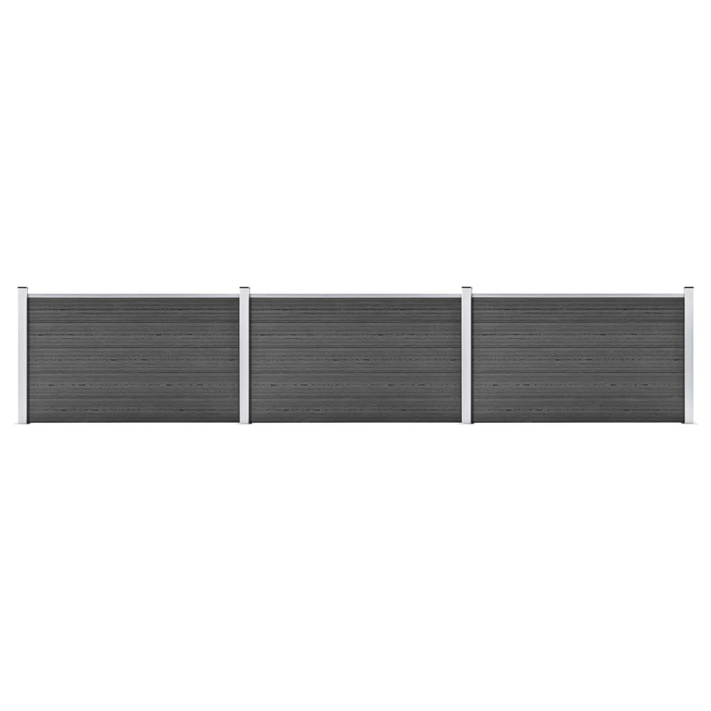 vidaXL Σετ Πάνελ Περίφραξης Μαύρο 526 x 105 εκ. από WPC