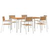 vidaXL Σέτ φαγητού για κήπο 7 pcs Καφέ Μασίφ ξύλο teak