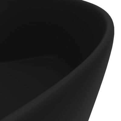 vidaXL Νιπτήρας Πολυτελής με Υπερχείλιση Μαύρο Ματ 36x13 εκ. Κεραμικός