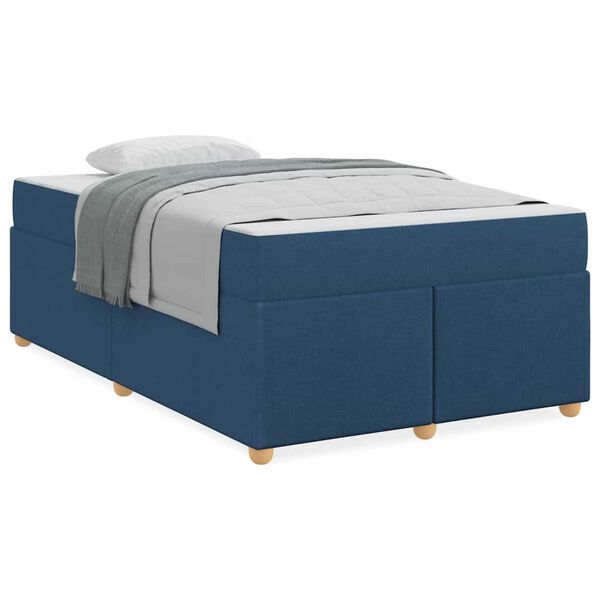 vidaXL Σκελετός Κρεβατιού με στρώμα Μπλε 120 x 190 cm ύφασμα