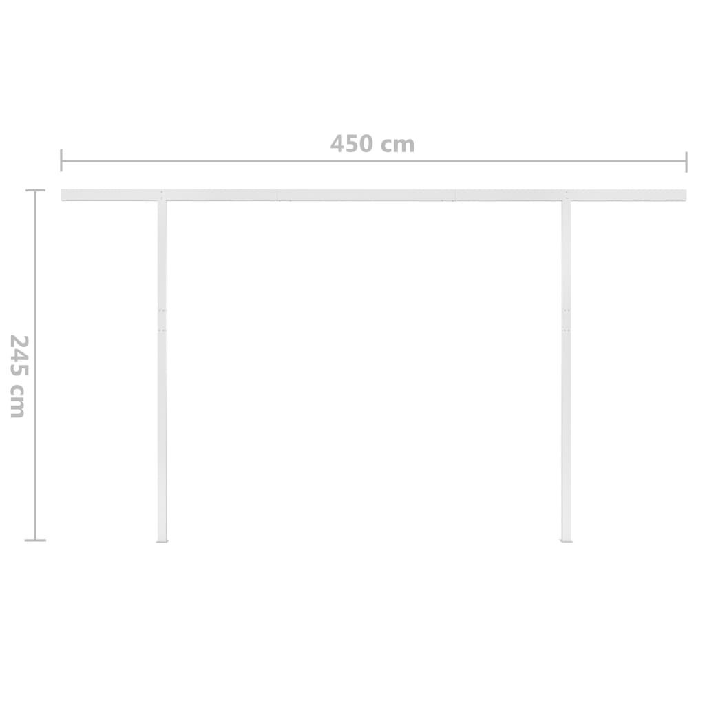 vidaXL Τέντα Αυτόματη με LED & Αισθητήρα Ανέμου Μπλε/Λευκό 4x3 μ.