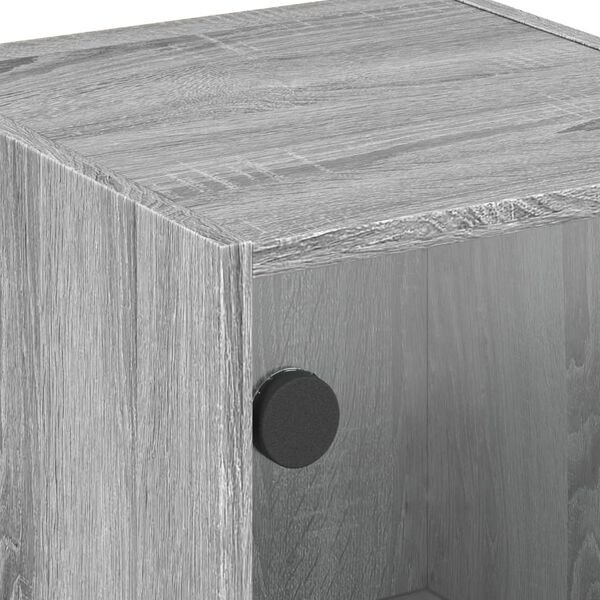 vidaXL Κομοδίνο Γκρι Sonoma 35x37x42 εκ. με Γυάλινη Πόρτα