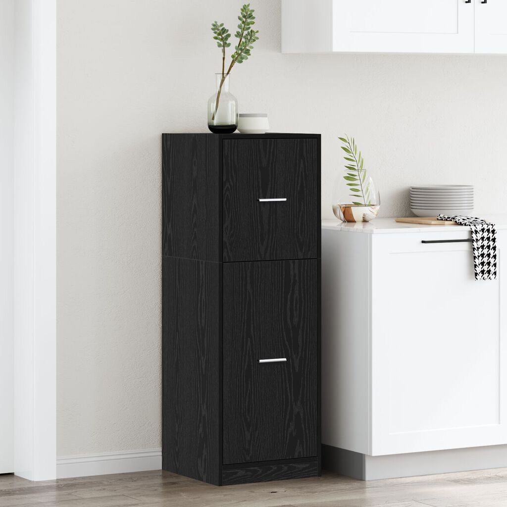 vidaXL Ντουλάπα Φαρμακείου Μαύρη Δρυς 40x41x118 εκ Επιχρισμένο Ξύλο