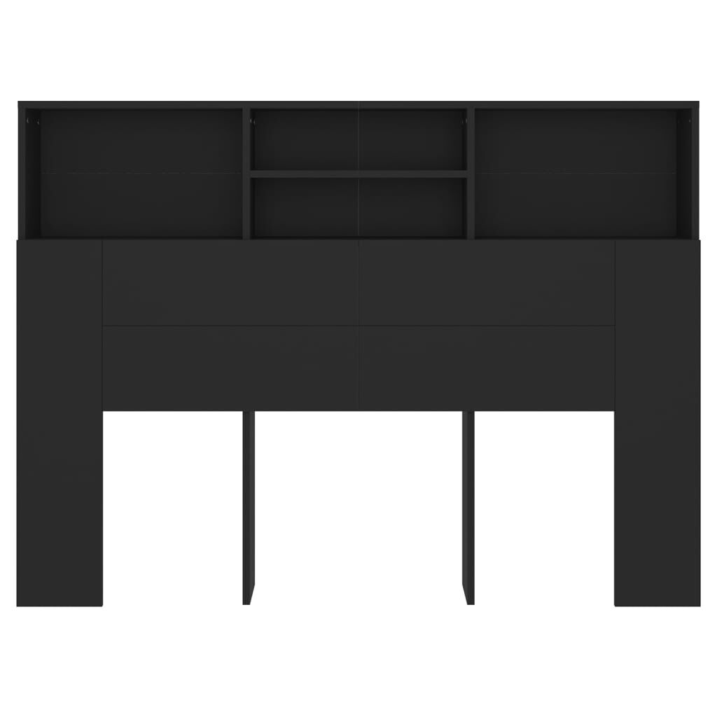 vidaXL Κεφαλάρι Με Αποθηκευτικό Χώρο Μαύρο 140 x 19 x 103,5 εκ.