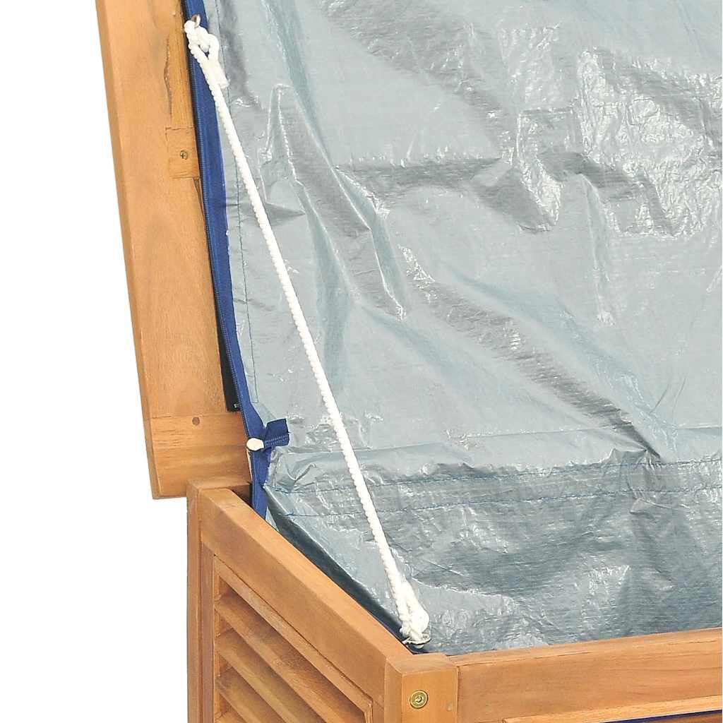 vidaXL Μπαούλο Αποθήκευσης Κήπου με Τσάντα 200x50x55εκ Μασίφ Ξύλο Teak