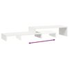 vidaXL Βάση Οθόνης Λευκή (52-101)x22x14 εκ. από Μασίφ Ξύλο Πεύκου