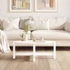 vidaXL Τραπεζάκι Σαλονιού Λευκό 87 x 48 x 35 εκ. από Μασίφ Ξύλο Πεύκου