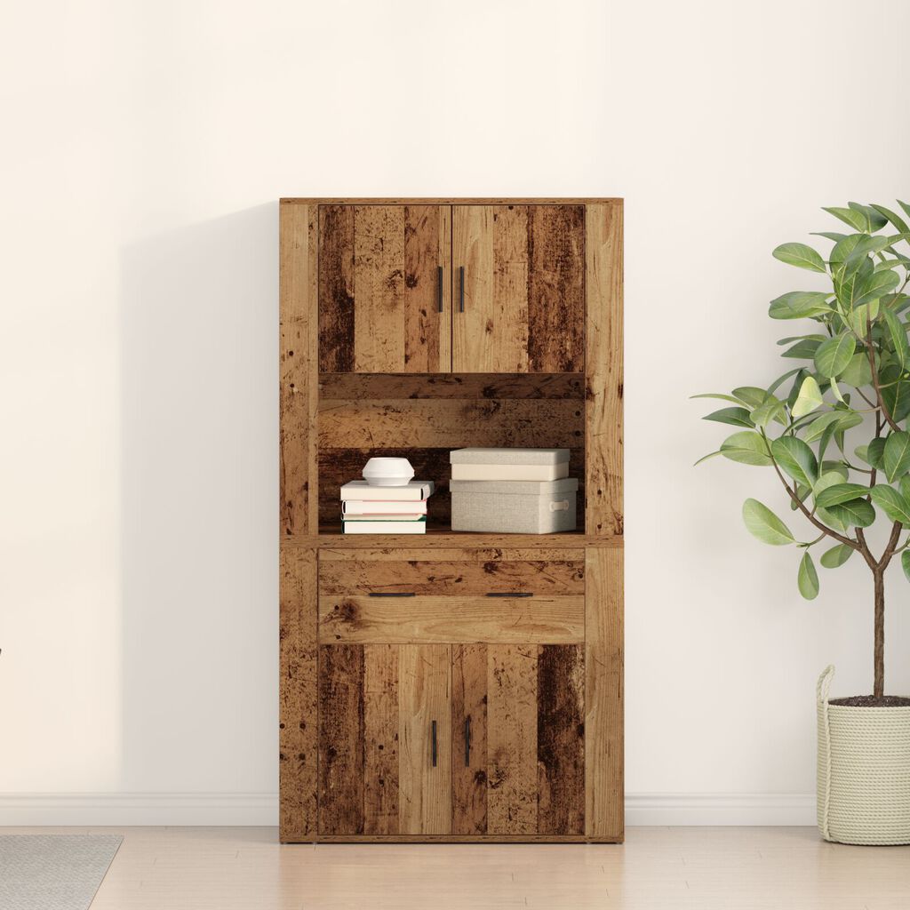 vidaXL Υψηλό ντουλάπι Παλαιού Ξύλου 80x33x150 cm Κατασκευασμένο Υλικό