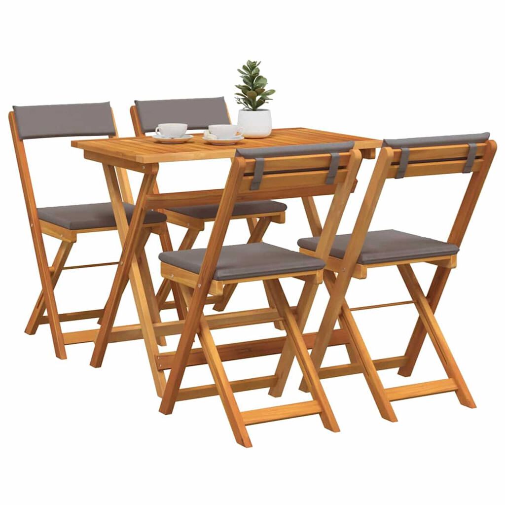 vidaXL Σετ μπιστρό 5 pcs Καφέ Μασίφ ξύλο ακακίας