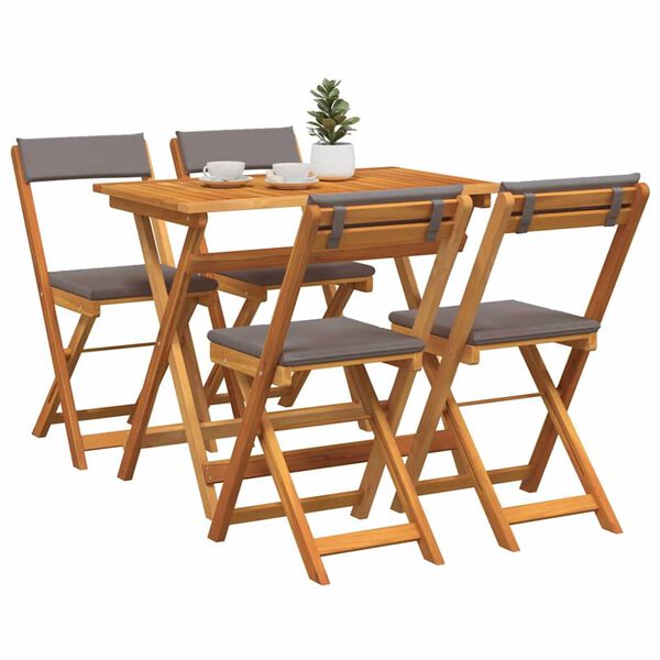 vidaXL Σετ μπιστρό 5 pcs Καφέ Μασίφ ξύλο ακακίας