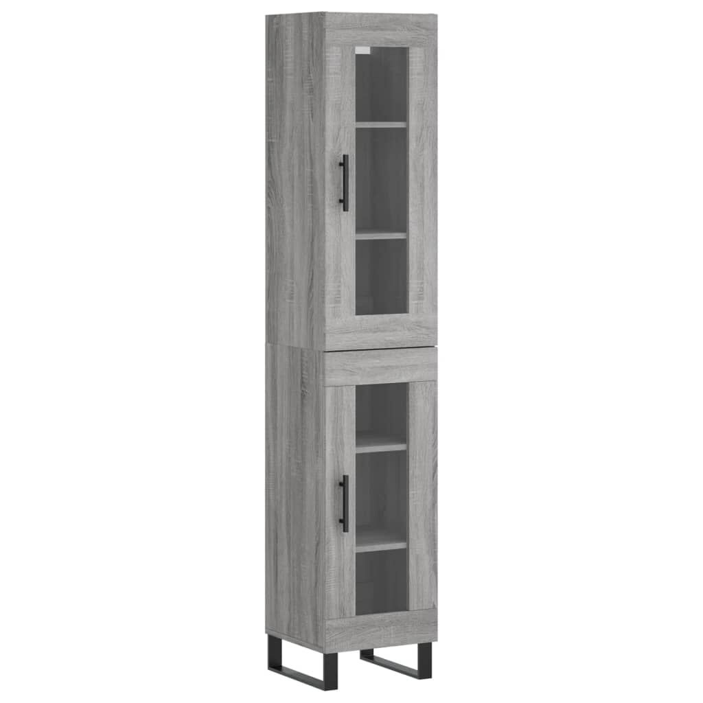 vidaXL Μπουφές Sonoma Γκρι 34,5 x 34 x 180 εκ. από Επεξεργασμένο Ξύλο