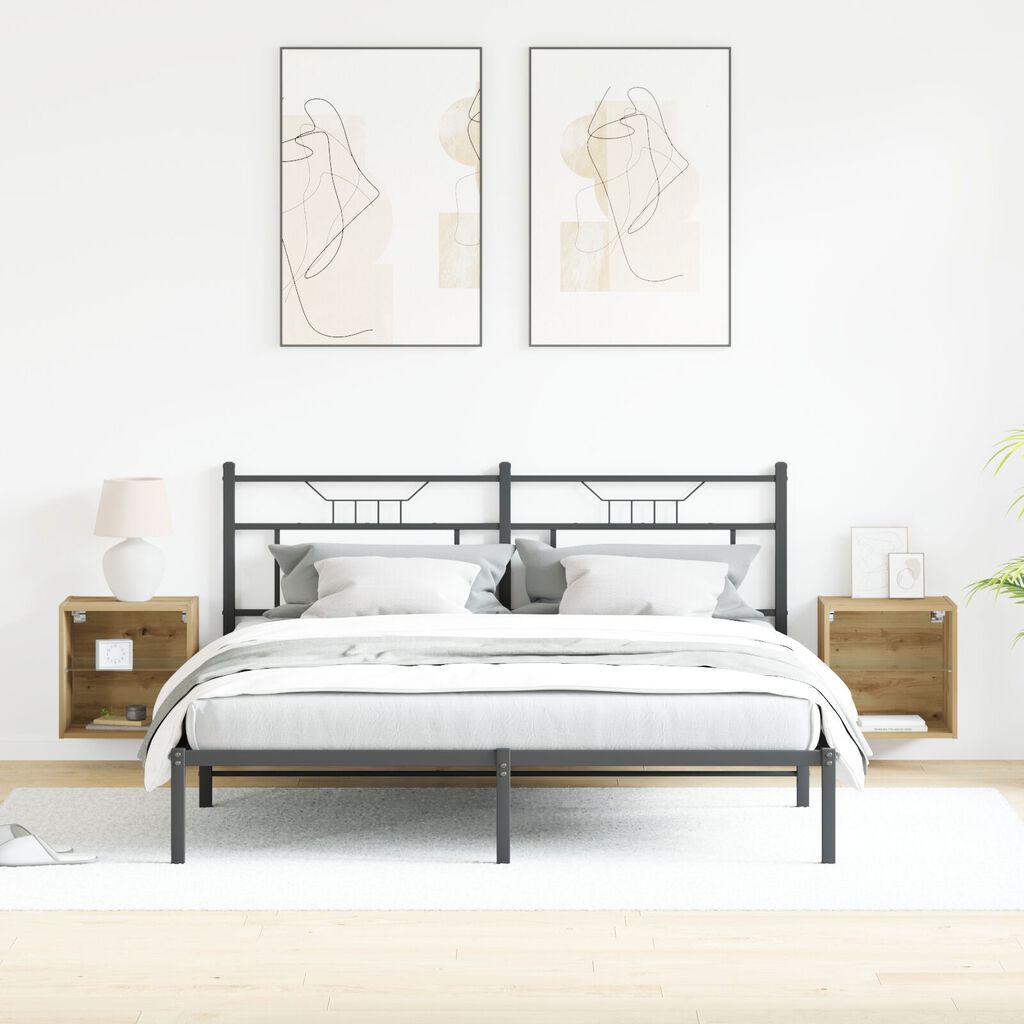 vidaXL Κρεμαστό Ράφι 2 τμχ Δρυός Artisan 40x28,5x40 εκ. Επεξεργασμένο Ξύλο