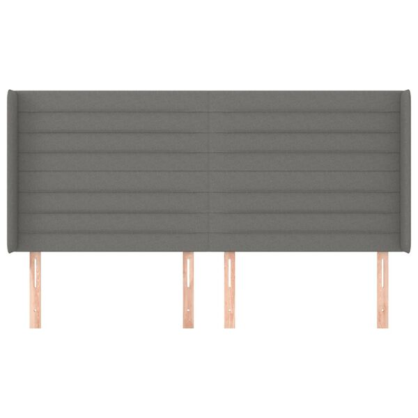 vidaXL Κεφαλάρι με Πτερύγια Σκούρο Γκρι 163x16x118/128 εκ. Υφασμάτινο
