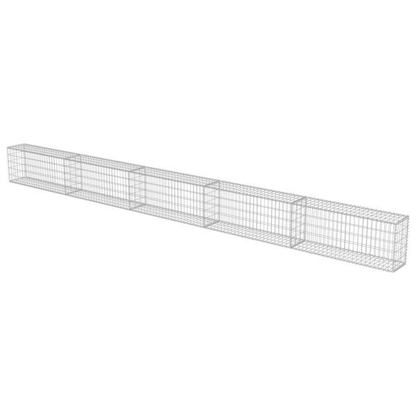 vidaXL Συρματοκιβώτιο Τοίχος 600x30x50 εκ. Γαλβαν.Χάλυβας + Καλύμματα