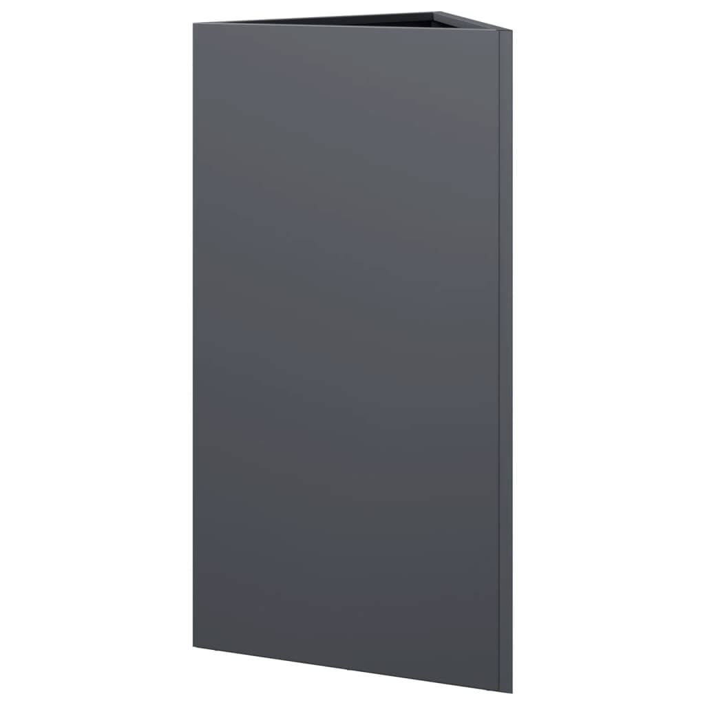 vidaXL Ζαρντινιέρα Κήπου Ανθρακί Τρίγωνο 40x34,5x70 εκ. Ατσάλι