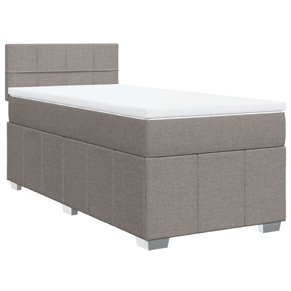 vidaXL &Kappa;&rho;&epsilon;&beta;ά&tau;&iota; Boxspring &mu;&epsilon; &Sigma;&tau;&rho;ώ&mu;&alpha; Taupe 90x200 &epsilon;&kappa;. &Upsilon;&phi;&alpha;&sigma;&mu;ά&tau;&iota;&nu;&omicron;