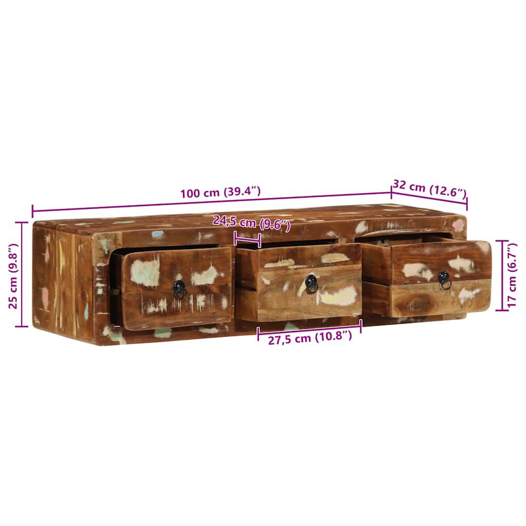 vidaXL Έπιπλο Τηλεόρασης 100x32x25 εκ. από Μασίφ Ανακυκλωμένο Ξύλο