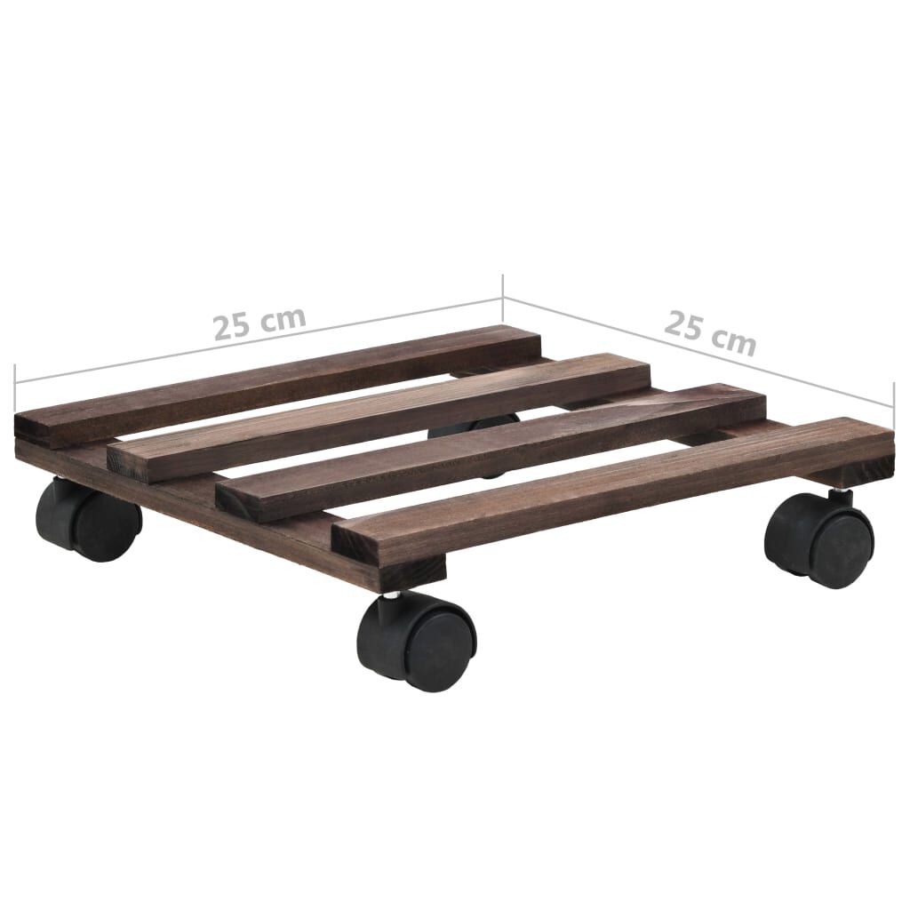 vidaXL Βάσεις για Γλάστρες με Ρόδες 4 τεμ. 25 x 25 εκ. από Ξύλο Κέδρου