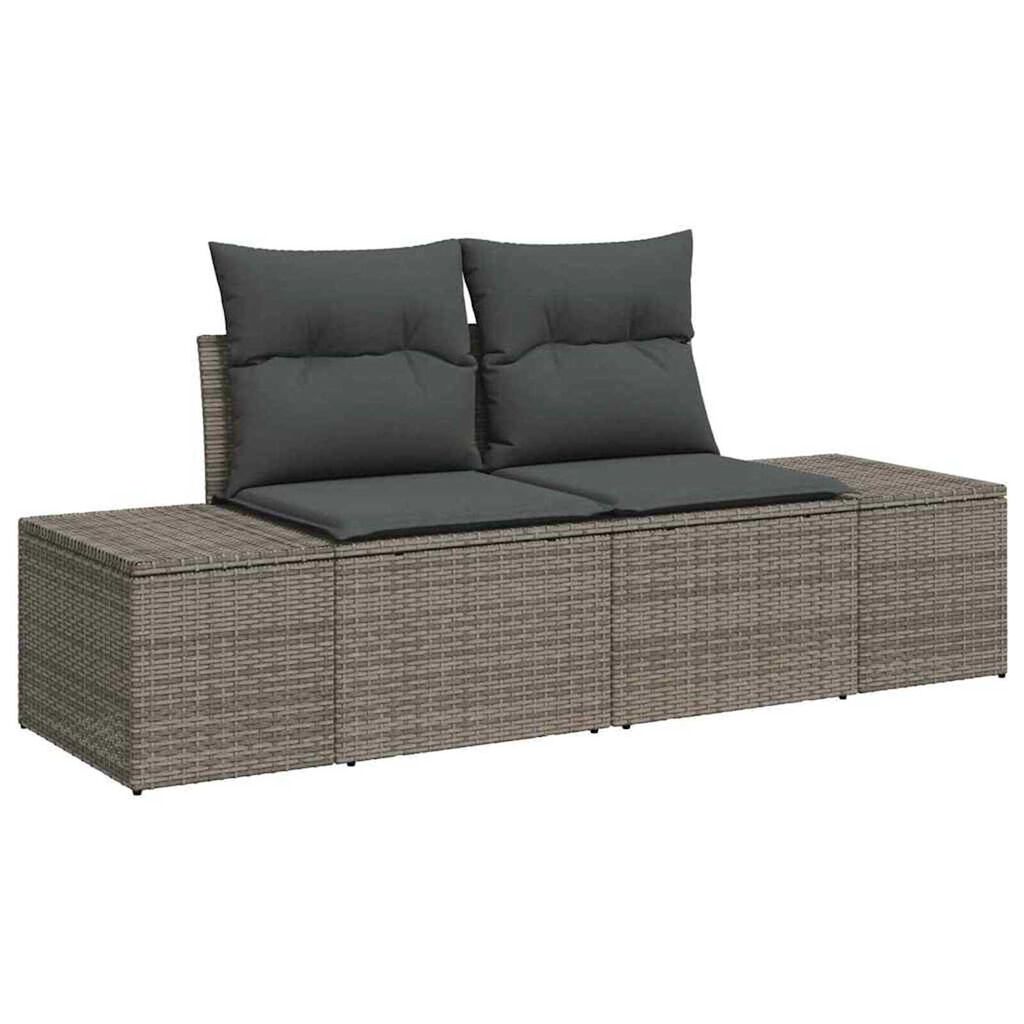 vidaXL Σετ Καναπέ Κήπου με μαξιλάρι 8 pcs Γκρι Πολυ ράταν