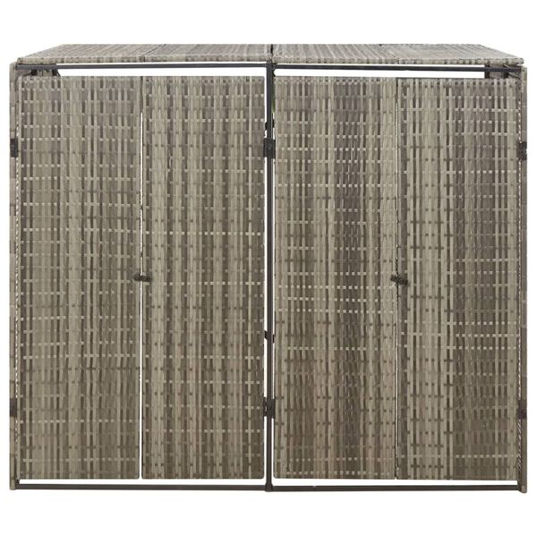 vidaXL Πλαίσιο για Κάδο Απορρ. με Ρόδες Γκρι 140x80x117 εκ Συνθ. Ρατάν