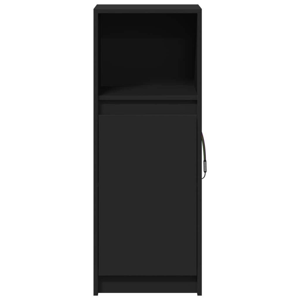 vidaXL Ντουλάπι με Φώτα LED Μαύρη 38x34x100 εκ. Επεξεργασμένο Ξύλο