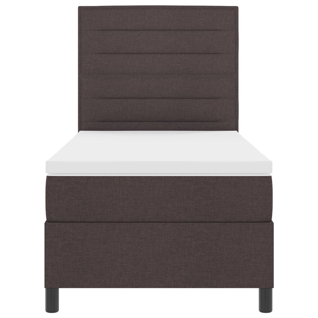 vidaXL Κρεβάτι με Βάση Σκούρο Καφέ 100x200 cm Ύφασμα