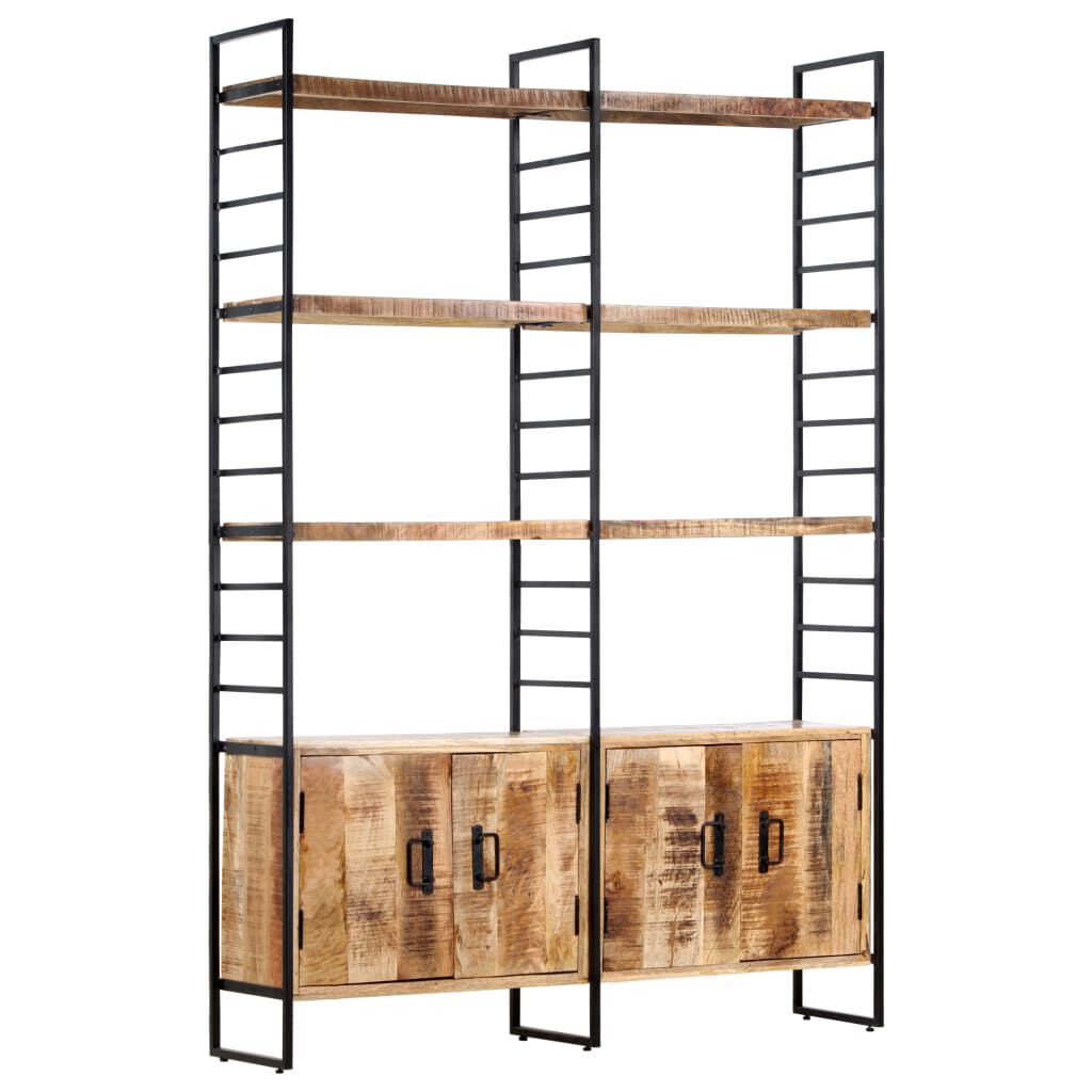 vidaXL Βιβλιοθήκη με 4 Επίπεδα 124x30x180 εκ. Ακατέργαστο Ξύλο Μάνγκο