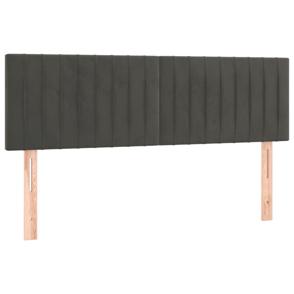 vidaXL Κρεβάτι Boxspring με Στρώμα Σκούρο Γκρι 140x200 εκ. Βελούδινο