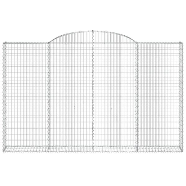 vidaXL Συρματοκιβώτια Τοξωτά 3 τεμ. 300x30x180/200 εκ. Γαλβαν. Ατσάλι