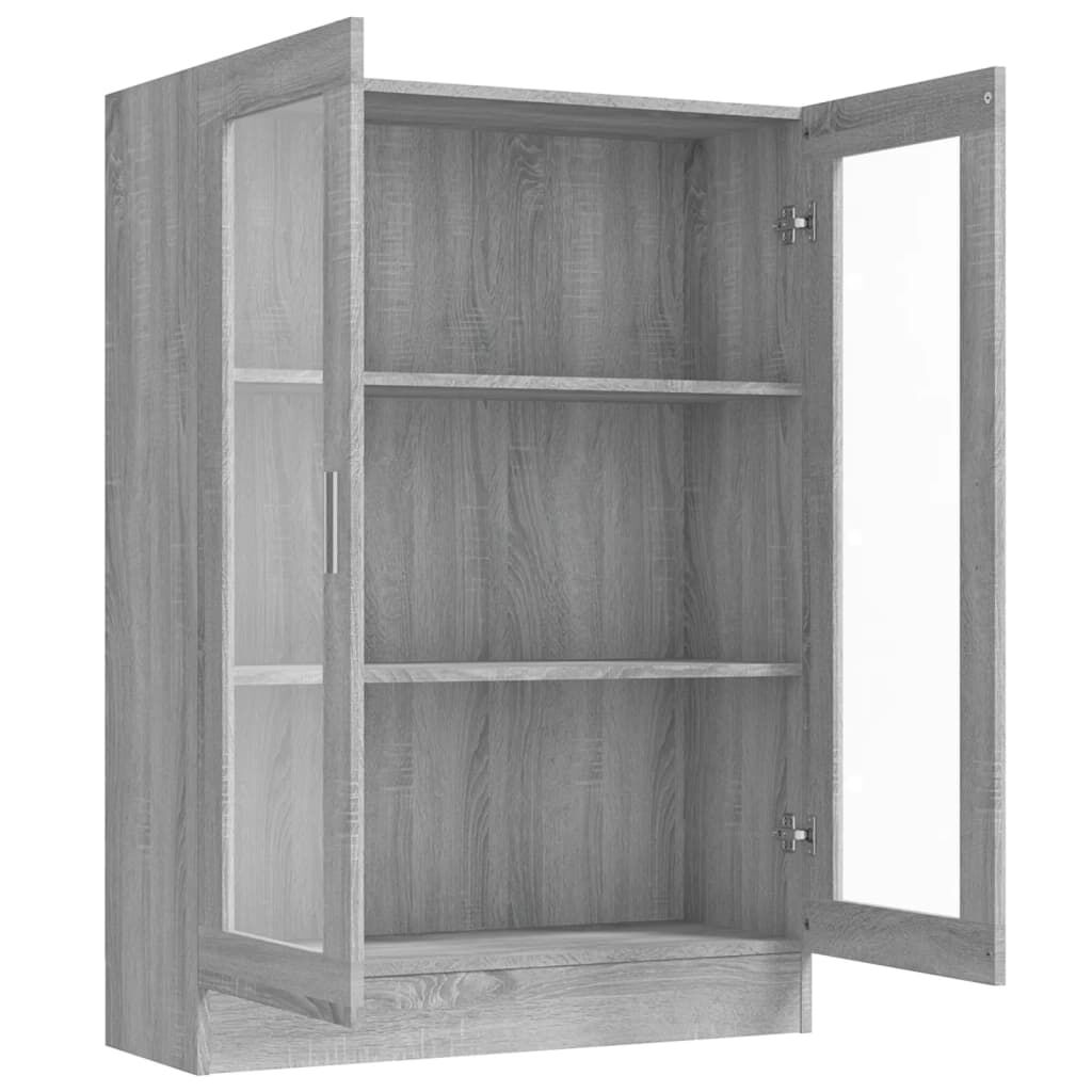 vidaXL Βιτρίνα Γκρι Sonoma 82,5 x 30,5 x 115 εκ. Επεξεργασμένο Ξύλο
