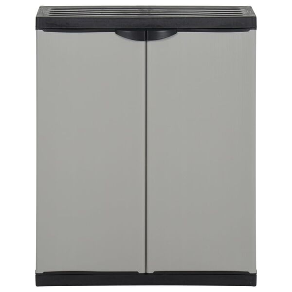 vidaXL Κάδος Απορριμάτων Κήπου Γκρι/Μαύρο 68x40x85 εκ. Πολυπροπυλένιο