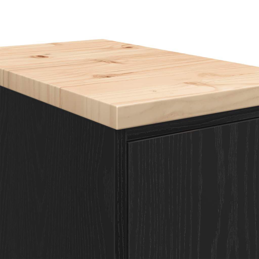 vidaXL ντουλάπι αποθήκευσης γκαράζ μαύρο 30x51x85 εκ μασίφ ξύλο πεύκο