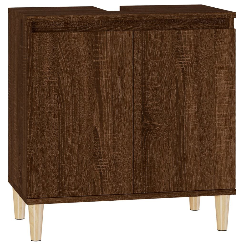 vidaXL Ντουλάπι Νιπτήρα Καφέ Δρυς 58x33x60 εκ. Επεξεργασμένο Ξύλο