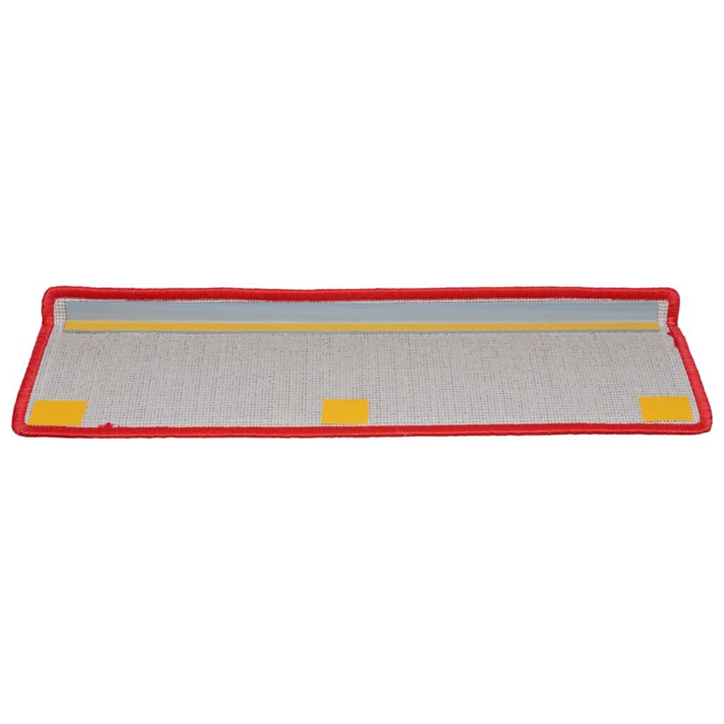 vidaXL Πατάκια Σκάλας 10 τεμ. Κόκκινα 65 x 21 x 4 εκ.
