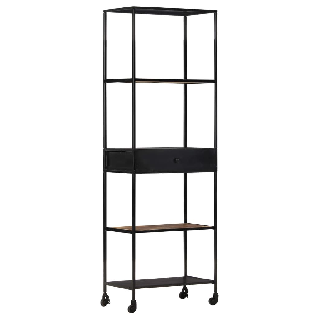 vidaXL Βιβλιοθήκη 60x35x180 εκ. από Ακατέργαστο Ξύλο Μάνγκο & Σίδηρο