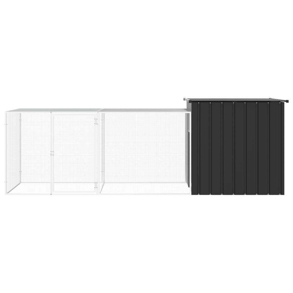 vidaXL Κοτέτσι - Κλουβί Ανθρακί 300x91x100 εκ. από Γαλβανισμένο Χάλυβα