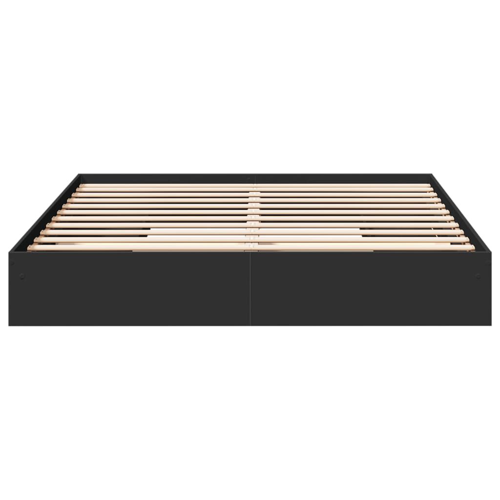 vidaXL Πλαίσιο Κρεβατιού με Συρτάρια Μαύρο 180x200 εκ Επεξεργ. Ξύλο