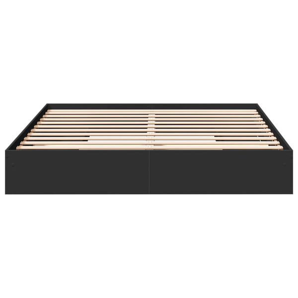 vidaXL Πλαίσιο Κρεβατιού με Συρτάρια Μαύρο 180x200 εκ Επεξεργ. Ξύλο