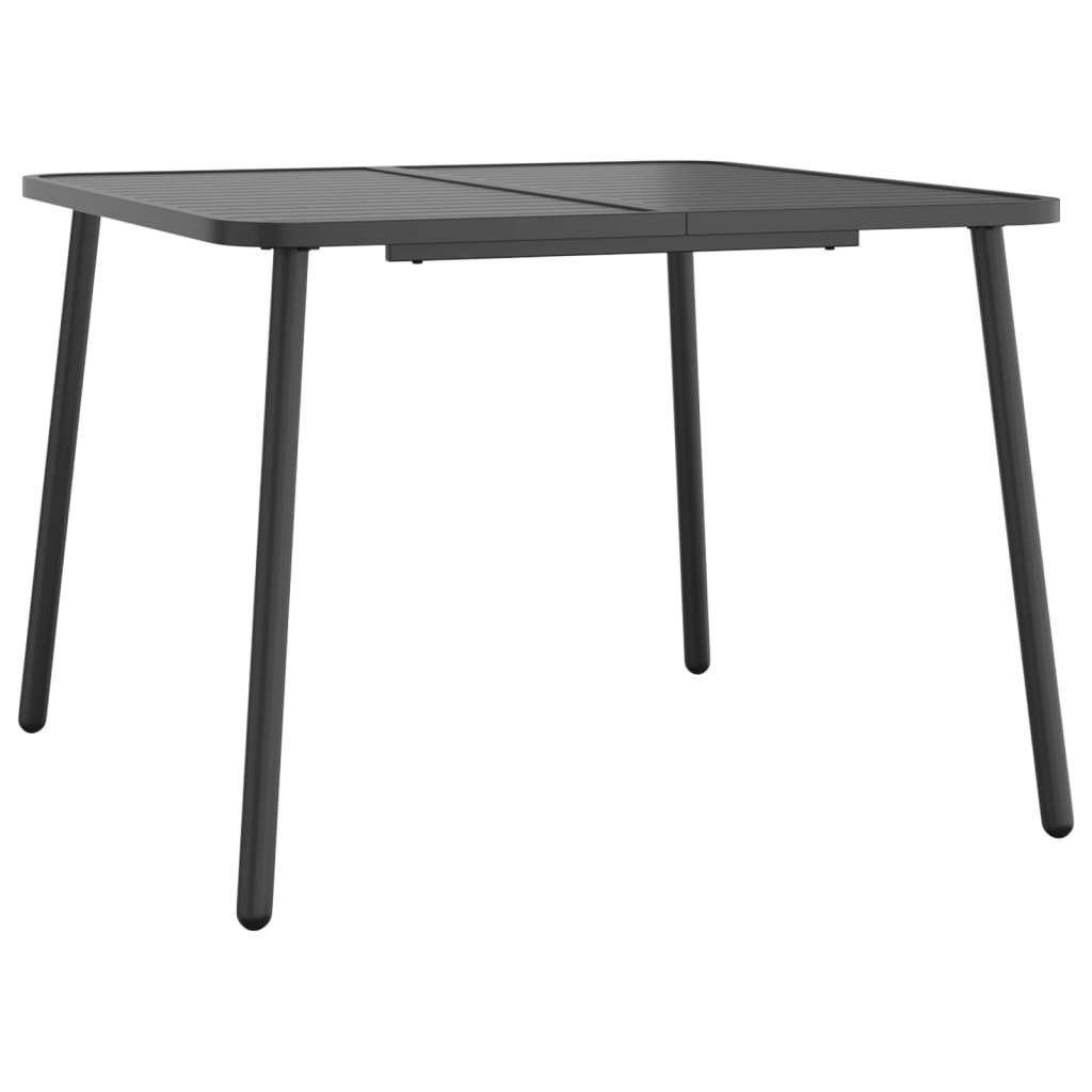 vidaXL Τραπέζι Κήπου Ανθρακί 100x100x71 εκ. Ατσάλινο