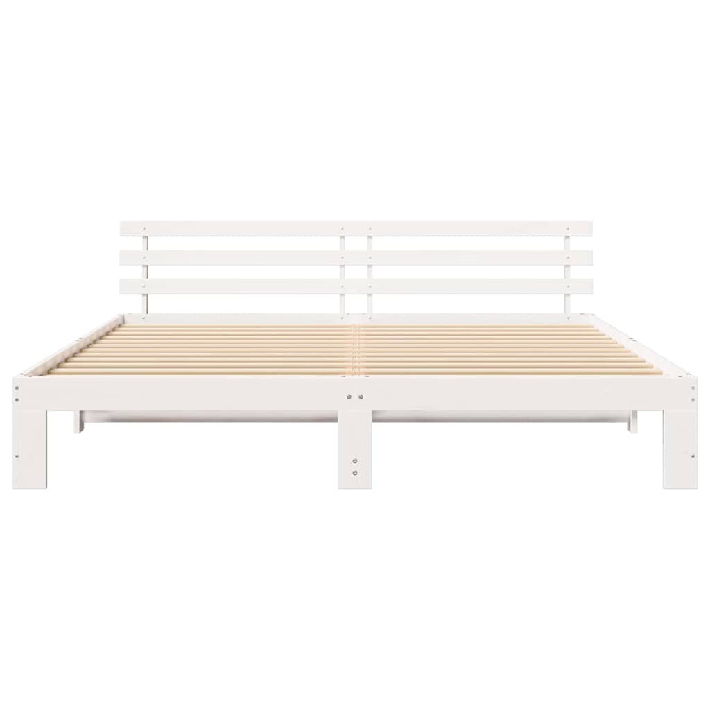 vidaXL Σκελετός Κρεβατιού Λευκό 180 x 200 cm Μασίφ ξύλο πεύκου