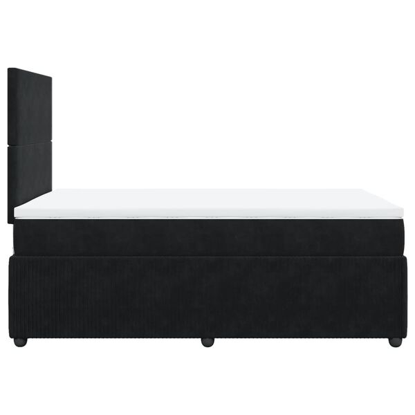 vidaXL Κρεβάτι Boxspring με Στρώμα Μαύρο 120x190 εκ. Βελούδινο
