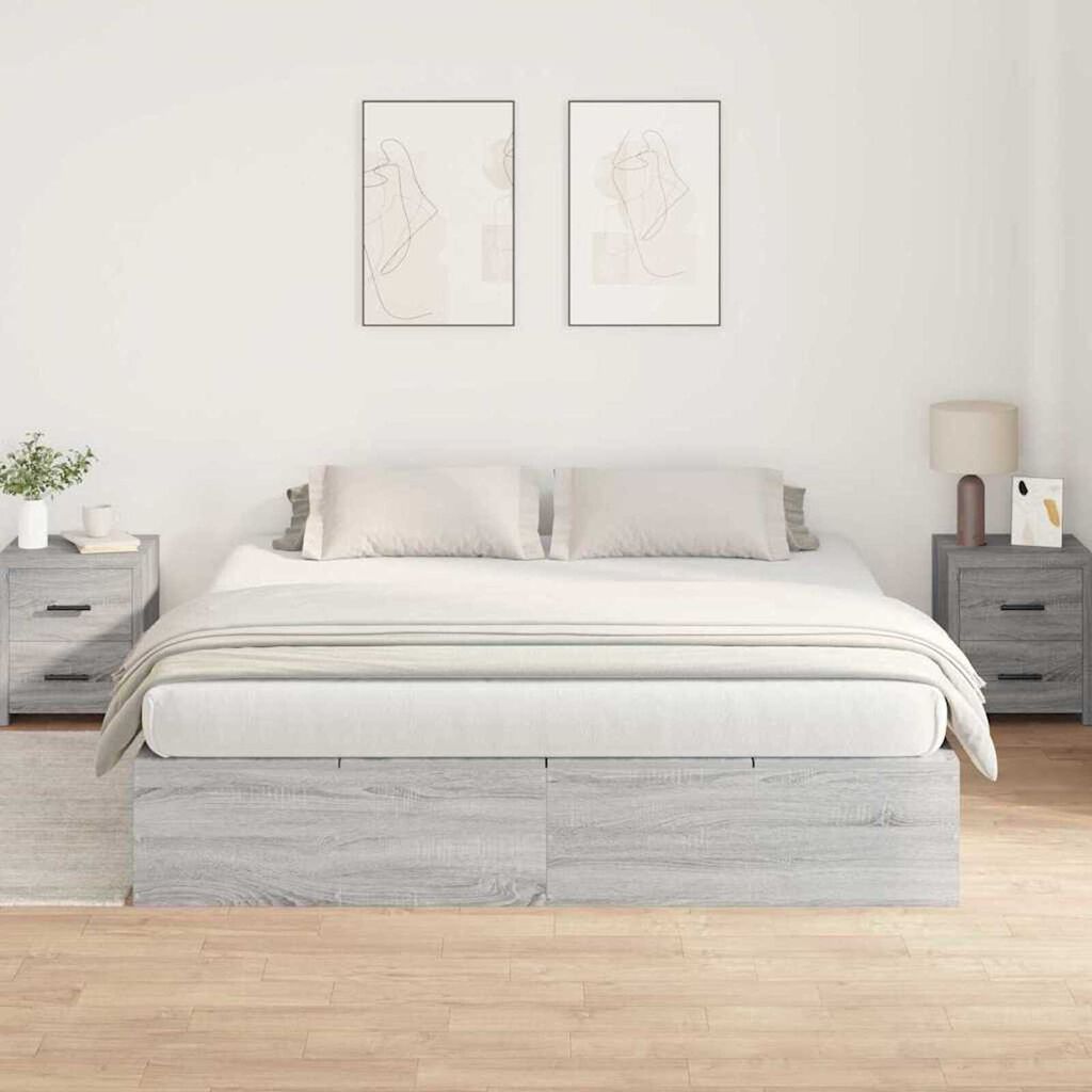 vidaXL Σκελετός Κρεβατιού Γκρι sonoma 200 x 180 x 31.5 εκ.