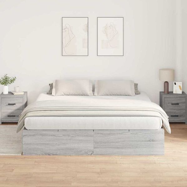 vidaXL Σκελετός Κρεβατιού Γκρι sonoma 200 x 180 x 31.5 εκ.