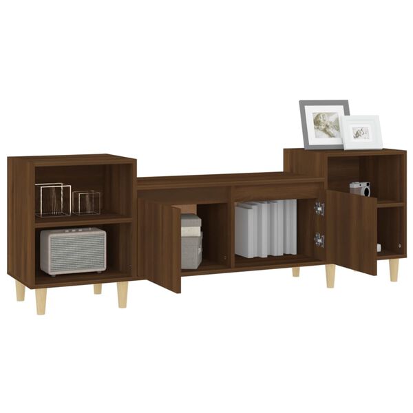 vidaXL Έπιπλο Τηλεόρασης Καφέ Δρυς 160x35x55 εκ. Επεξεργασμένο Ξύλο