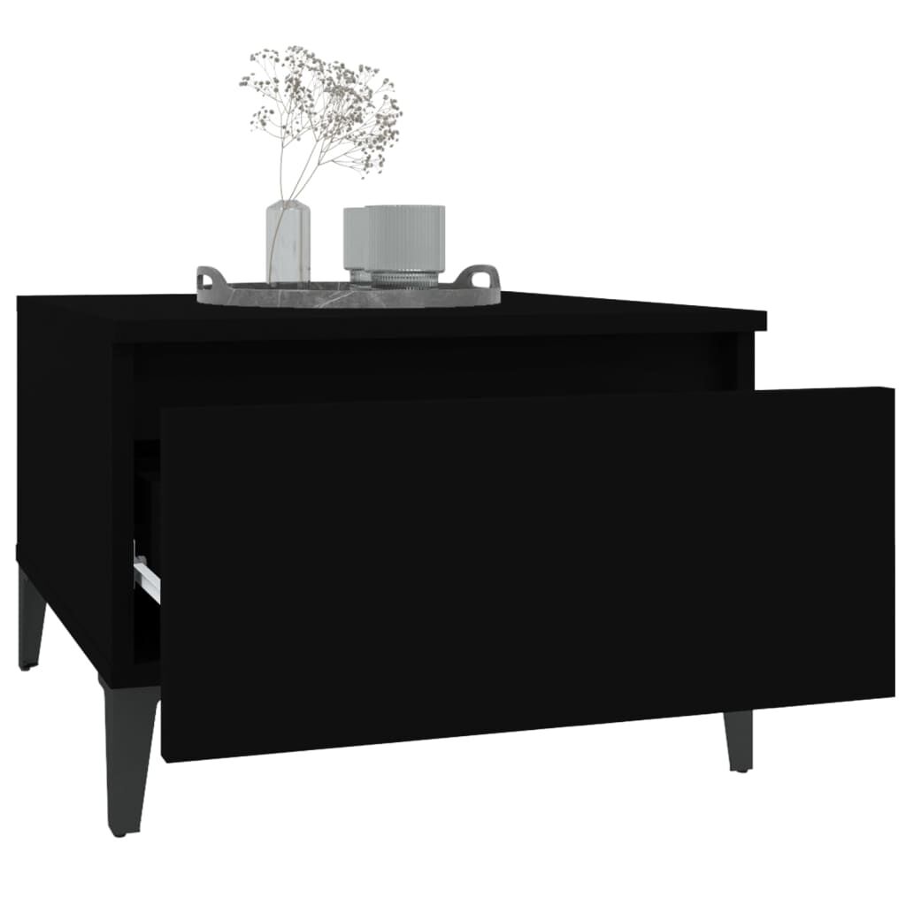 vidaXL Βοηθητικά Τραπέζια 2 τεμ. Μαύρα 50x46x35 εκ. Επεξεργασμένο Ξύλο