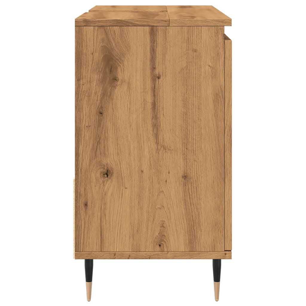 vidaXL Ντουλάπι Μπάνιου τεχνίτης Δρυς 65x33x60 εκ. Επεξεργασμένο Ξύλο
