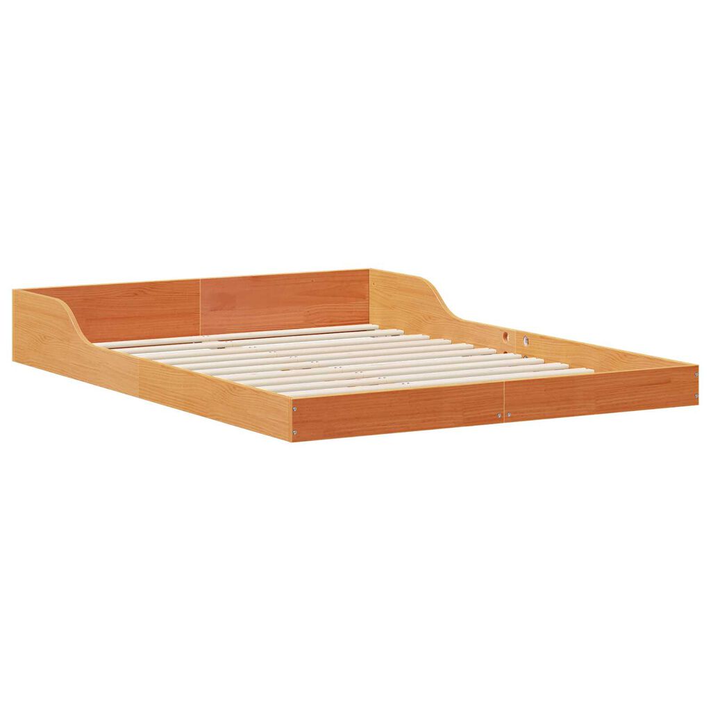 vidaXL Σκελετός Κρεβατιού Καφέ κεριού 120 x 200 cm Μασίφ ξύλο πεύκου