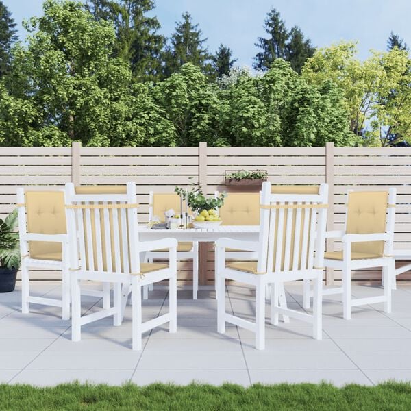 vidaXL Μαξιλάρια Καρέκλας με Πλάτη 6 τεμ. Μπεζ 100x50x4 εκ. Ύφασμα